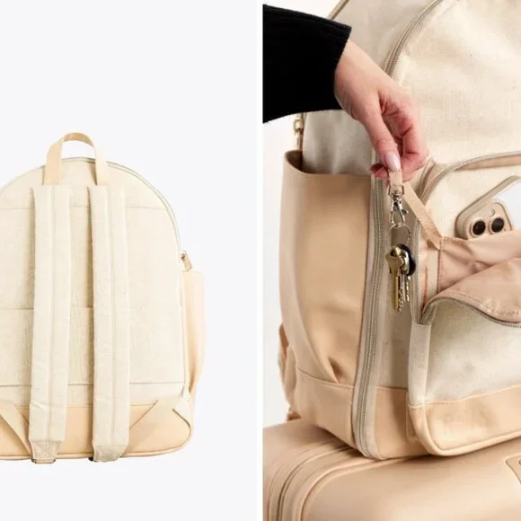 BEIS Travel Backpack in beige - Picture 2 of 12